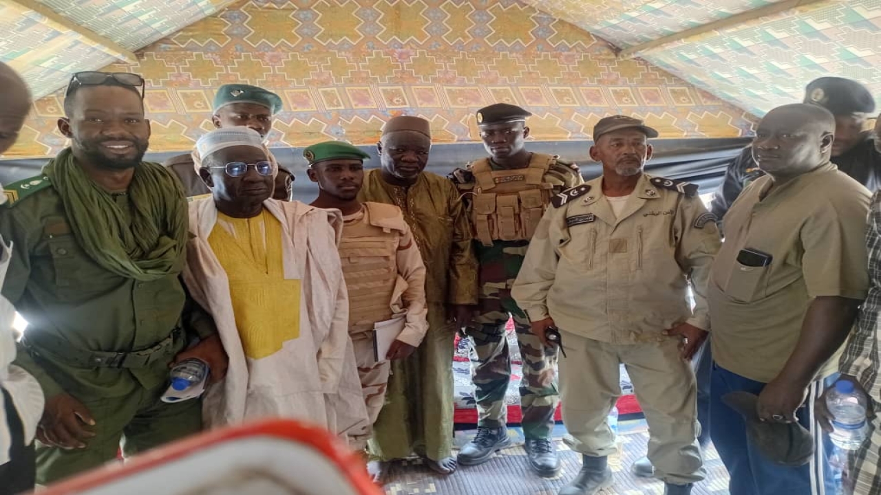 Passage de la patrouille Mauritano-sénégalaise des forces de sécurité et de défense (militaire, police, gendarmerie, douane et forestier) à Keur Mour.
